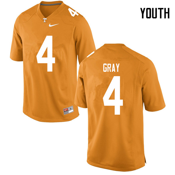 Youth #4 Maleik Gray Tennessee Volunteers College Football Jerseys Sale-Orange